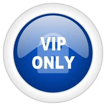 Vip only icon, circle blue glossy internet button, web and mobile app illustr Stock Illustration