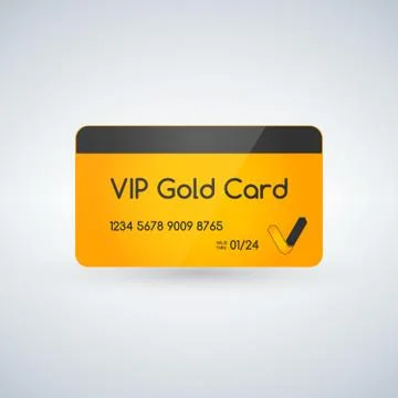 Vip or Premium Present Plastic Golden Card Stock Illustration