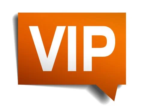 Vip orange speech bubble isolated on white Illustrazione stock