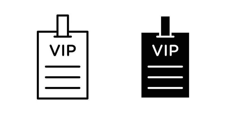 VIP pass icon vector symbol graphics Stock Illustration
