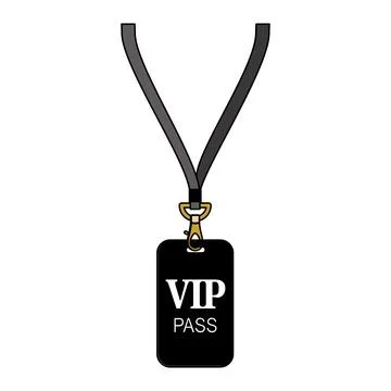 VIP Pass With Lanyard Vector Illustration Stock Illustration