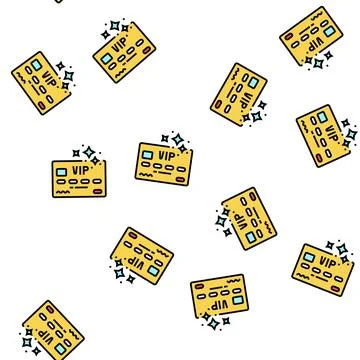 Vip premium line card vector seamless pattern Illustrazione stock