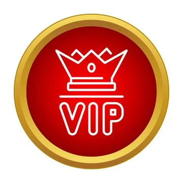 Vip premium status presenting crown icon on red circle 스톡 일러스트