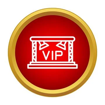 Vip stage icon with red and gold circle Stock Illustration