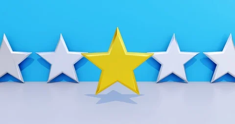 VIP Star gold. Symbol for quality or a favorite. 3d Animation Stock Footage 98153353