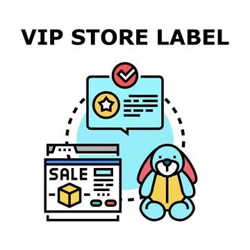 Vip store label concept illustration for exclusive customer offer Stock Illustration