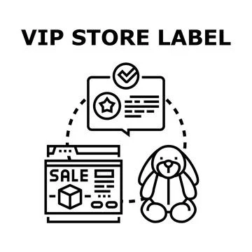 Vip store label concept illustration for exclusive customer offer Stock Illustration