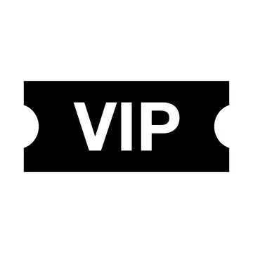 VIP ticket silhouette icon. Vector. Stock Illustration