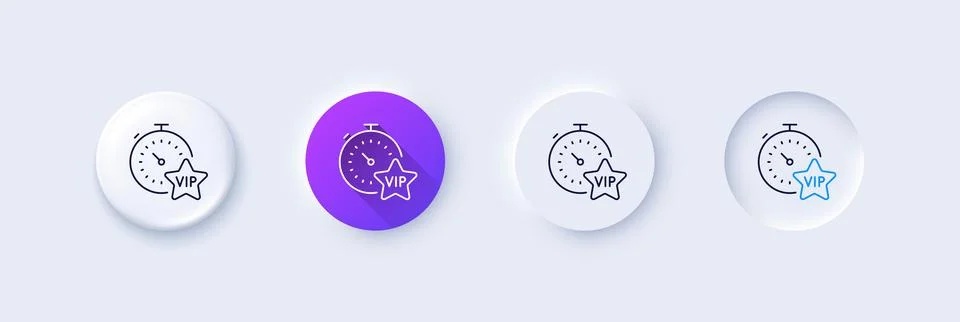 Vip timer line icon. Very important person sign. Line icons. Vector Stock Illustration