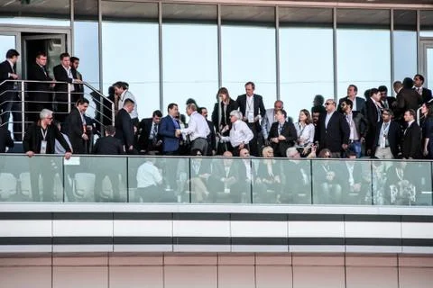 On the VIP tribune. Stockfoto's