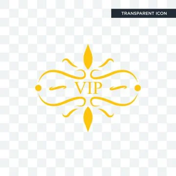Vip vector icon isolated on transparent background, vip logo design Stock Illustration