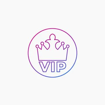 VIP vector line icon on white Stock-Illustration