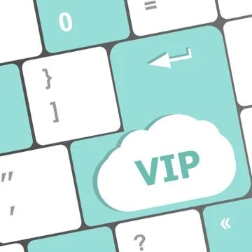 VIP written button keys on computer keyboard Illustrazione stock