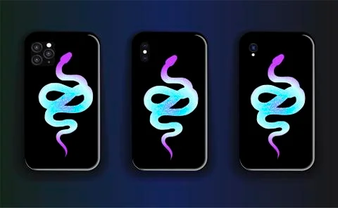 Viper snake. Hand drawn vector illustration. Design print smartphone cover. M Stock Illustration