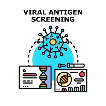 Viral antigen screening for detection and analysis Stock Illustration