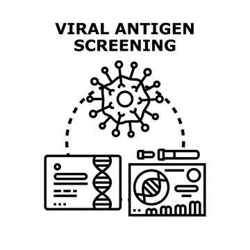 Viral antigen screening for detection and analysis Stock Illustration
