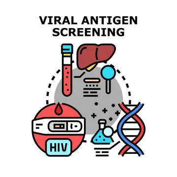 Viral antigen screening for diagnostic testing and disease prevention Stock Illustration
