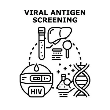 Viral antigen screening for diagnostic testing and disease prevention Stock Illustration