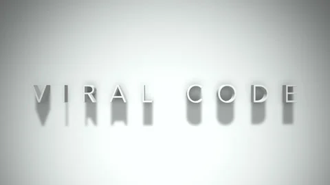Viral code 3D title animation with shadows on a white background Stock Footage 297797368