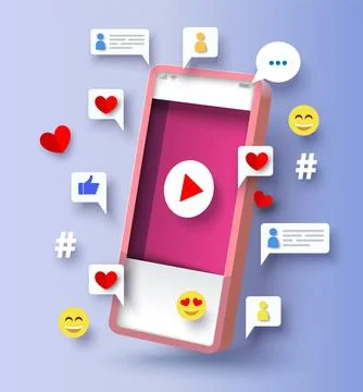 Viral content 3d vector social media marketing Illustrazione stock
