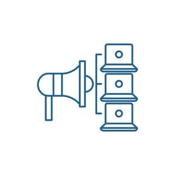 Viral effect line icon concept. Viral effect flat vector symbol, sign, outline Stock Illustration