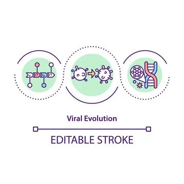 Viral evolution concept icon Illustrazione stock