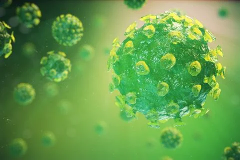 Viral hepatitis infection causing chronic liver disease , Hepatitis viruses , 3d Stock Illustration