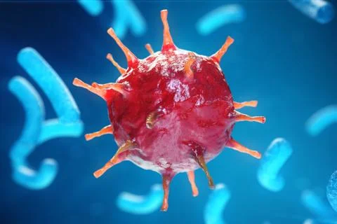 Viral hepatitis infection causing chronic liver disease, Hepatitis viruses. 3d Stock Illustration