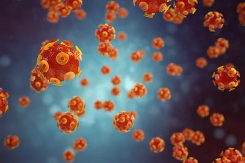 Viral hepatitis infection causing chronic liver disease , Hepatitis viruses 3d Stock Illustration
