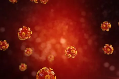 Viral hepatitis infection causing chronic liver disease , Hepatitis viruses 3d Stock Illustration