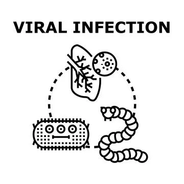 Viral infection causing illness and disease concept Stock Illustration