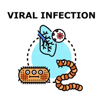 Viral infection causing illness and disease concept Stock Illustration