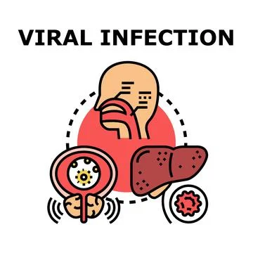 Viral infection concept affecting human internal organs Stock Illustration