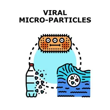 Viral micro particles polluting water and environment concept Stock Illustration