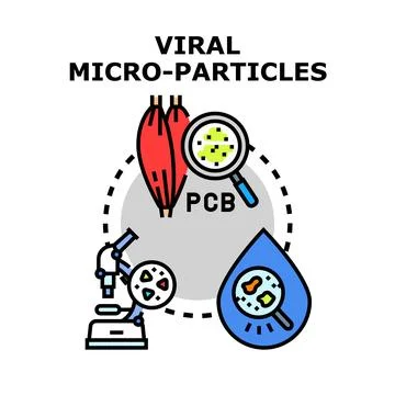 Viral micro particles research and environmental contamination concept Stock Illustration