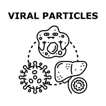 Viral particles causing infection and health disease Illustrazione stock