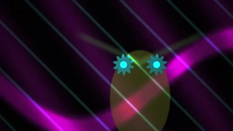 Viral particles with glowing blue spots on a dark background with purple st.. Stock Footage 336710636