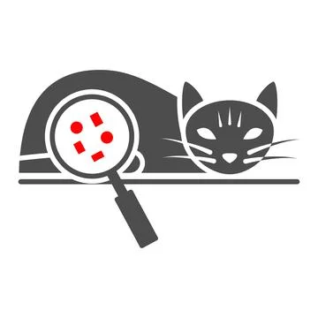 Viral peritonitis in cats solid icon, Diseases of pets concept, Feline イラスト素材