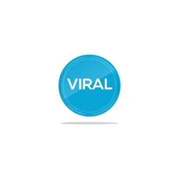 Viral text in blue circle Stock Illustration