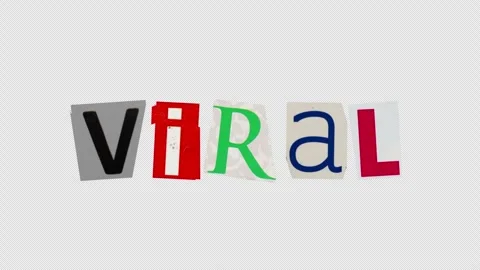 Viral text graphic paper cut Stop Motion, magazine collage, ransom note sty.. Stock Footage 336663255