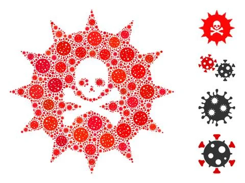 Viral Toxin Collage of CoronaVirus Elements Stock Illustration