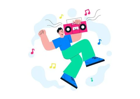 Viral Tunes Vector Illustration Featuring Music Streaming App, Trending Aud.. Stock Illustration