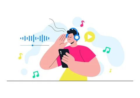 Viral Tunes Vector Illustration Featuring Music Streaming App, Trending Aud.. Stock Illustration