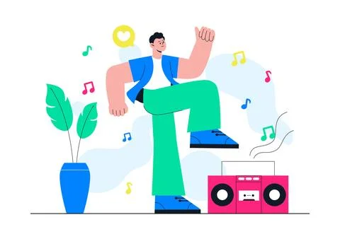 Viral Tunes Vector Illustration Featuring Music Streaming App, Trending Aud.. Stock Illustration