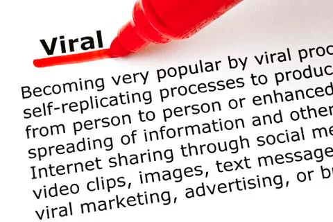 Viral underlined with red marker Stock Photos