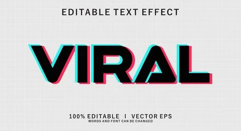 Viral vector text effect with modern style design Stock Illustration