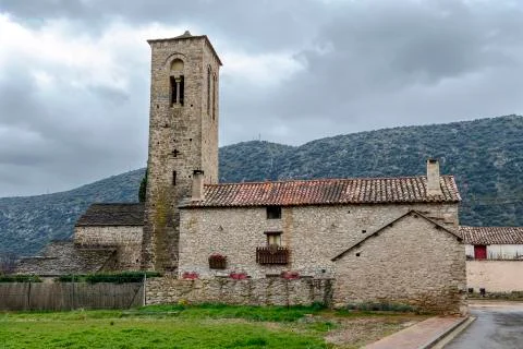 Virgen del Rosario Church in the rural town of Triste , Spain Stock Photos