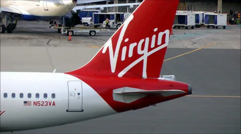 Virgin America Airlines Logo Stock Footage