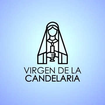 Virgin of Candelaria Icon with Candle Stock Illustration