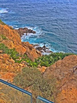 Virgin Gorda Cliffs Stockfoto's